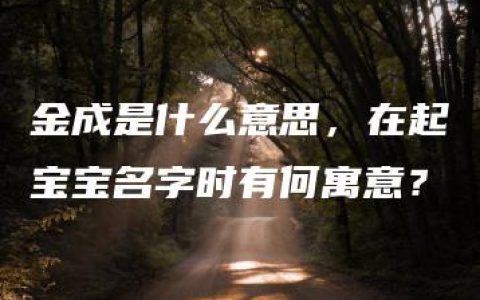 金成是什么意思，在起宝宝名字时有何寓意？