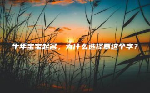 牛年宝宝起名，为什么选择覃这个字？