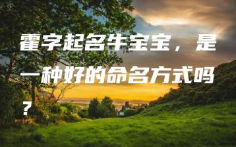 霍字起名牛宝宝，是一种好的命名方式吗？