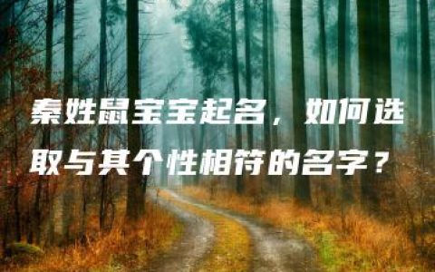 秦姓鼠宝宝起名，如何选取与其个性相符的名字？