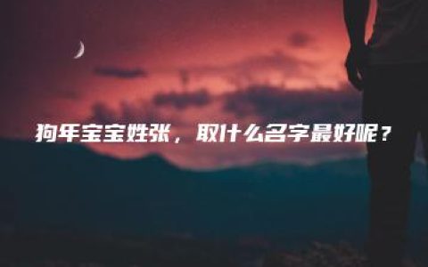 狗年宝宝姓张，取什么名字最好呢？