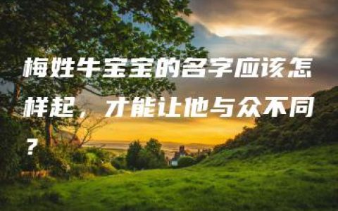 梅姓牛宝宝的名字应该怎样起，才能让他与众不同？