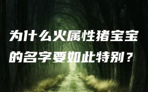 为什么火属性猪宝宝的名字要如此特别？