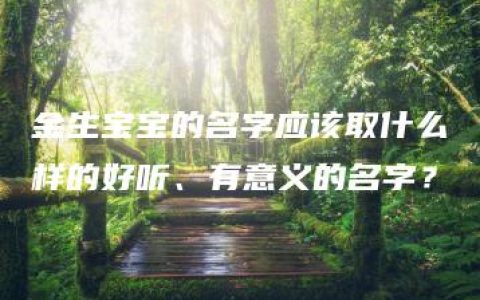 金生宝宝的名字应该取什么样的好听、有意义的名字？