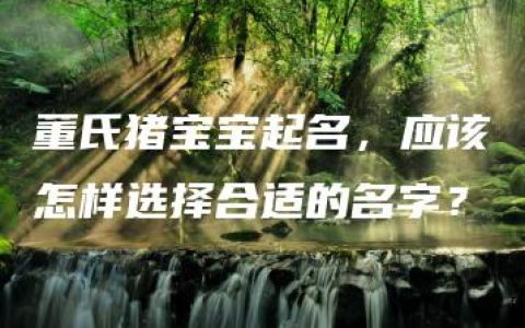 董氏猪宝宝起名，应该怎样选择合适的名字？