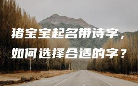 猪宝宝起名带诗字，如何选择合适的字？