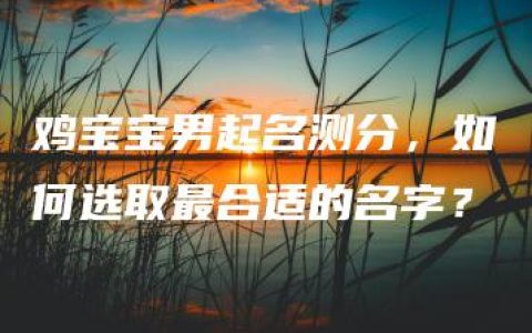 鸡宝宝男起名测分，如何选取最合适的名字？