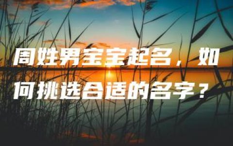 周姓男宝宝起名，如何挑选合适的名字？