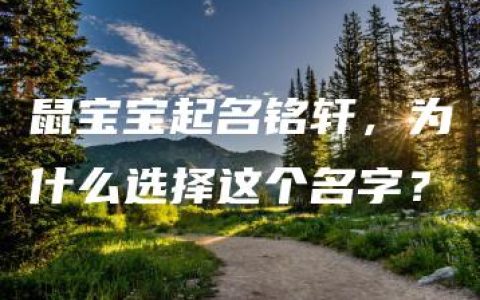 鼠宝宝起名铭轩，为什么选择这个名字？