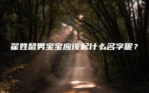 翟姓鼠男宝宝应该起什么名字呢？