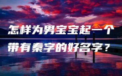 怎样为男宝宝起一个带有秦字的好名字？