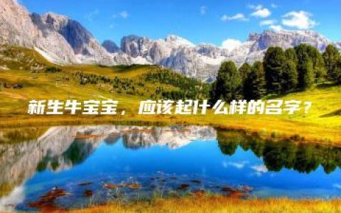 新生牛宝宝，应该起什么样的名字？