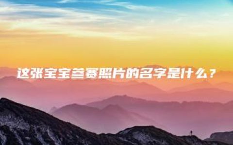 这张宝宝参赛照片的名字是什么？