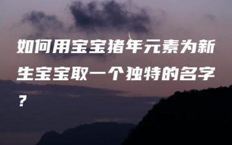 如何用宝宝猪年元素为新生宝宝取一个独特的名字？