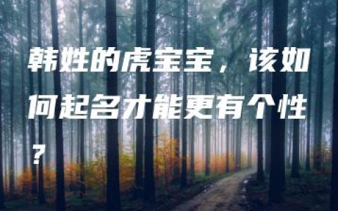 韩姓的虎宝宝，该如何起名才能更有个性？