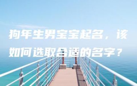 狗年生男宝宝起名，该如何选取合适的名字？