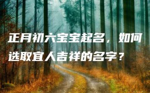 正月初六宝宝起名，如何选取宜人吉祥的名字？