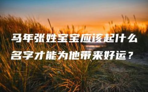 马年张姓宝宝应该起什么名字才能为他带来好运？