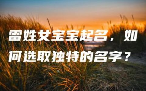 雷姓女宝宝起名，如何选取独特的名字？