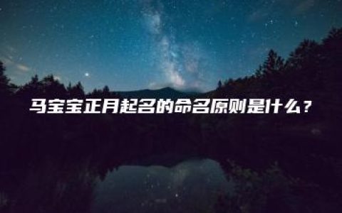 马宝宝正月起名的命名原则是什么？