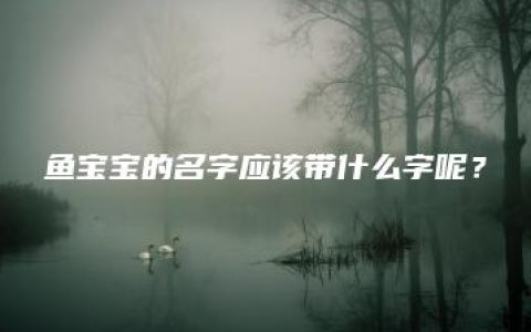 鱼宝宝的名字应该带什么字呢？