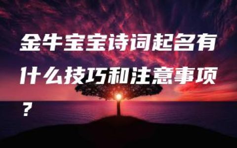 金牛宝宝诗词起名有什么技巧和注意事项？