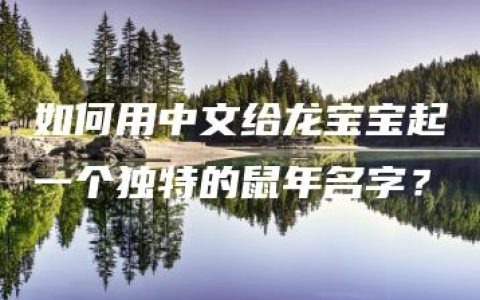 如何用中文给龙宝宝起一个独特的鼠年名字？