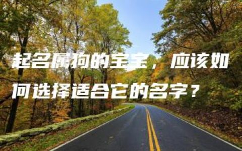 起名属狗的宝宝，应该如何选择适合它的名字？