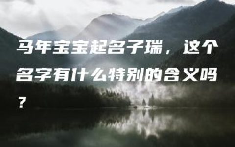 马年宝宝起名子瑞，这个名字有什么特别的含义吗？