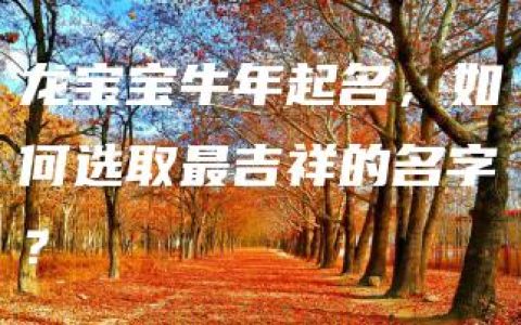 龙宝宝牛年起名，如何选取最吉祥的名字？