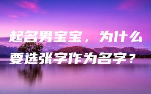 起名男宝宝，为什么要选张字作为名字？