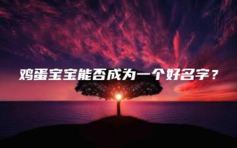 鸡蛋宝宝能否成为一个好名字？