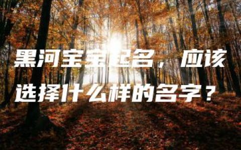 黑河宝宝起名，应该选择什么样的名字？