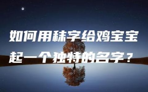 如何用秣字给鸡宝宝起一个独特的名字？