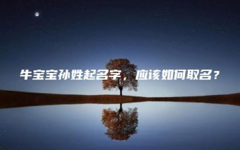 牛宝宝孙姓起名字，应该如何取名？