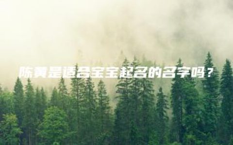 陈黄是适合宝宝起名的名字吗？