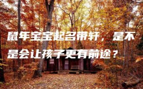 鼠年宝宝起名带轩，是不是会让孩子更有前途？