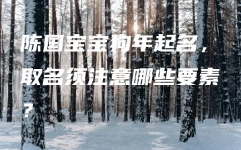 陈国宝宝狗年起名，取名须注意哪些要素？