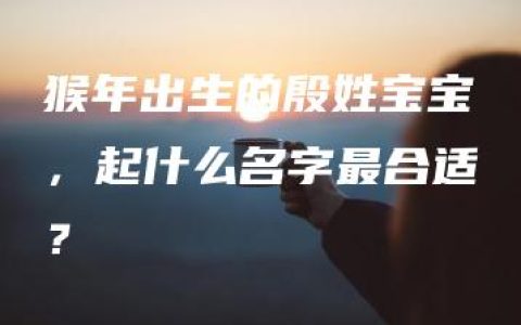 猴年出生的殷姓宝宝，起什么名字最合适？