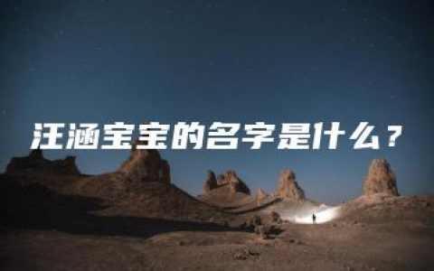 汪涵宝宝的名字是什么？