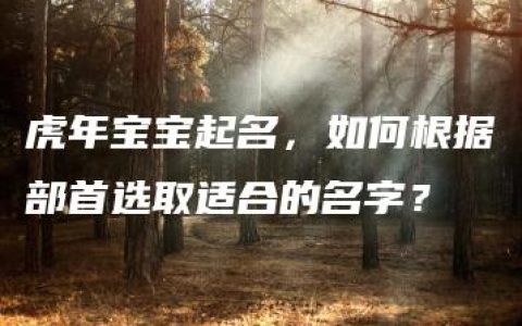 虎年宝宝起名，如何根据部首选取适合的名字？