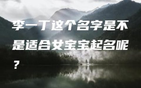 李一丁这个名字是不是适合女宝宝起名呢？