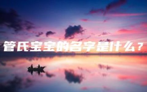 管氏宝宝的名字是什么？