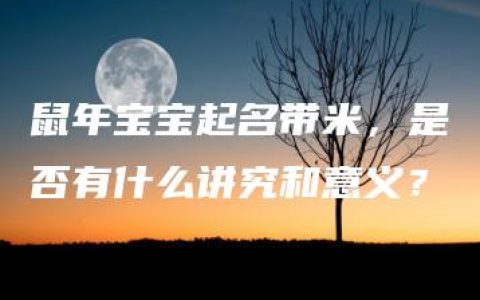 鼠年宝宝起名带米，是否有什么讲究和意义？