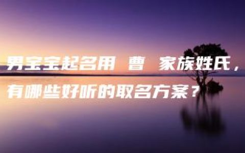 男宝宝起名用 曹 家族姓氏，有哪些好听的取名方案？