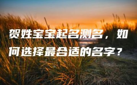 贺姓宝宝起名测名，如何选择最合适的名字？