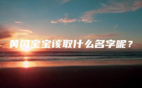 黄冈宝宝该取什么名字呢？