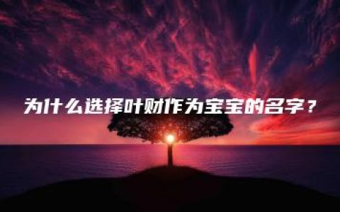 为什么选择叶财作为宝宝的名字？