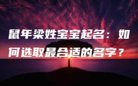 鼠年梁姓宝宝起名：如何选取最合适的名字？