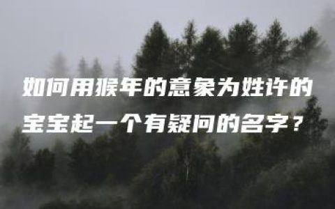 如何用猴年的意象为姓许的宝宝起一个有疑问的名字？